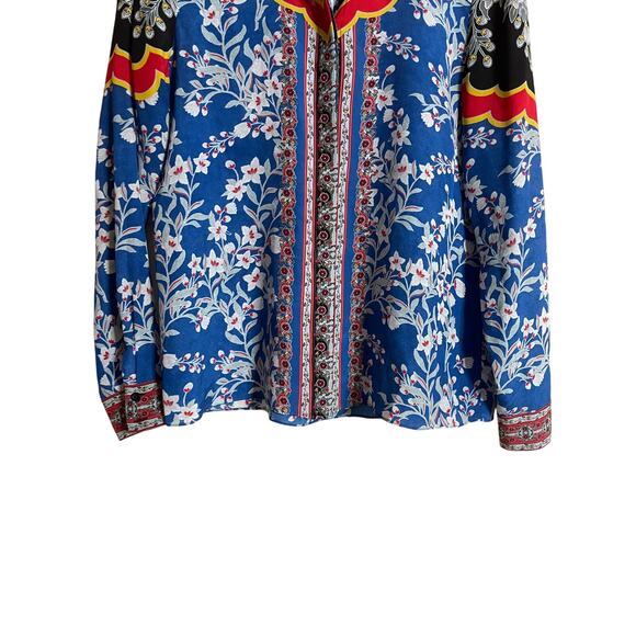 Alice + Olivia Willa Floral Print Blouse 100% Silk Womans Medium - Picture 6 of 16